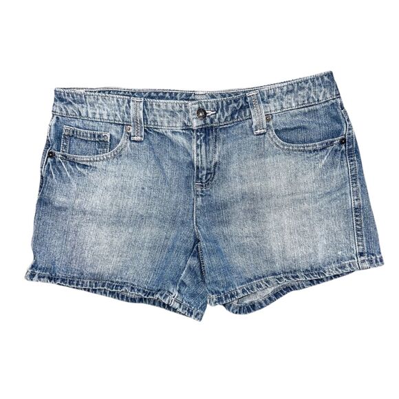 Y2K Tommy Hilfiger Denim Jean Shorts Size 8 | Vintage 2000s Cutoff Mid Rise - Picture 1 of 5